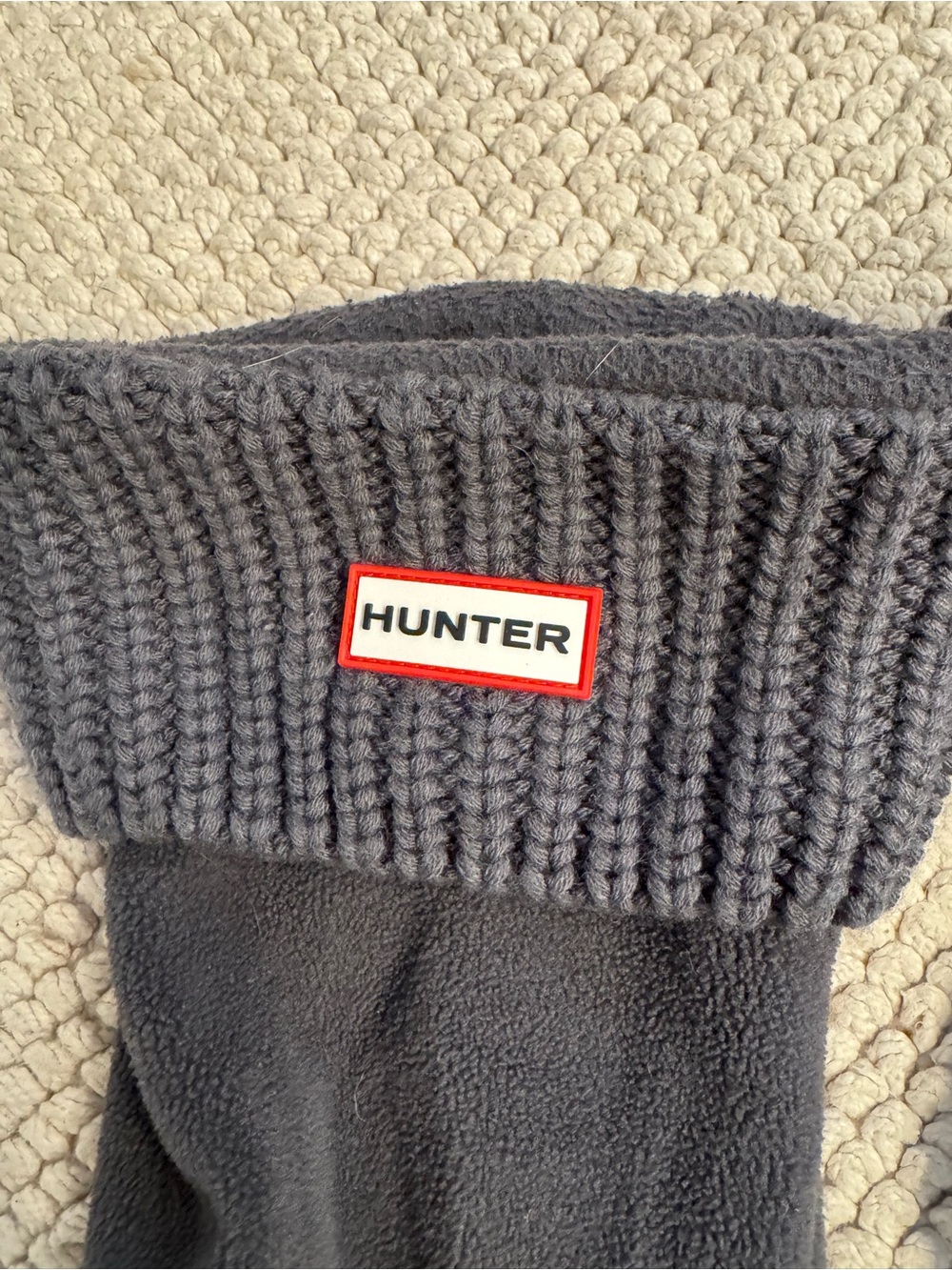 Hunter Charcoal Knit Cuff Fleece Boot Socks